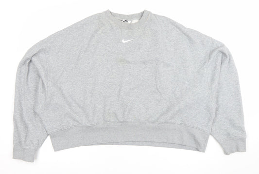 Womens UK Size L Nike Grey Pullover Sweatshirt
