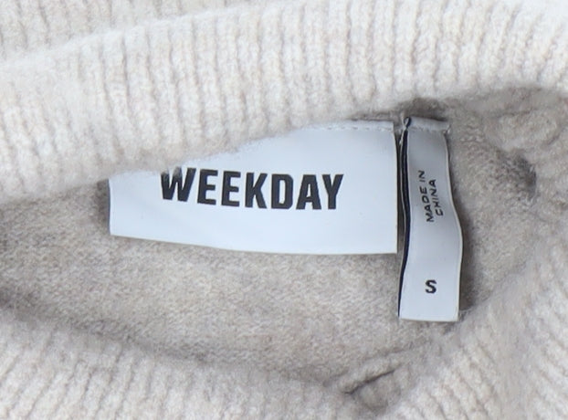 Womens UK Size S Weekday Beige Pullover Jumper