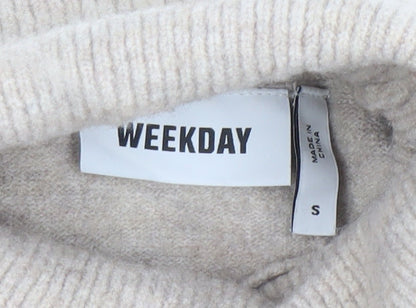 Womens UK Size S Weekday Beige Pullover Jumper