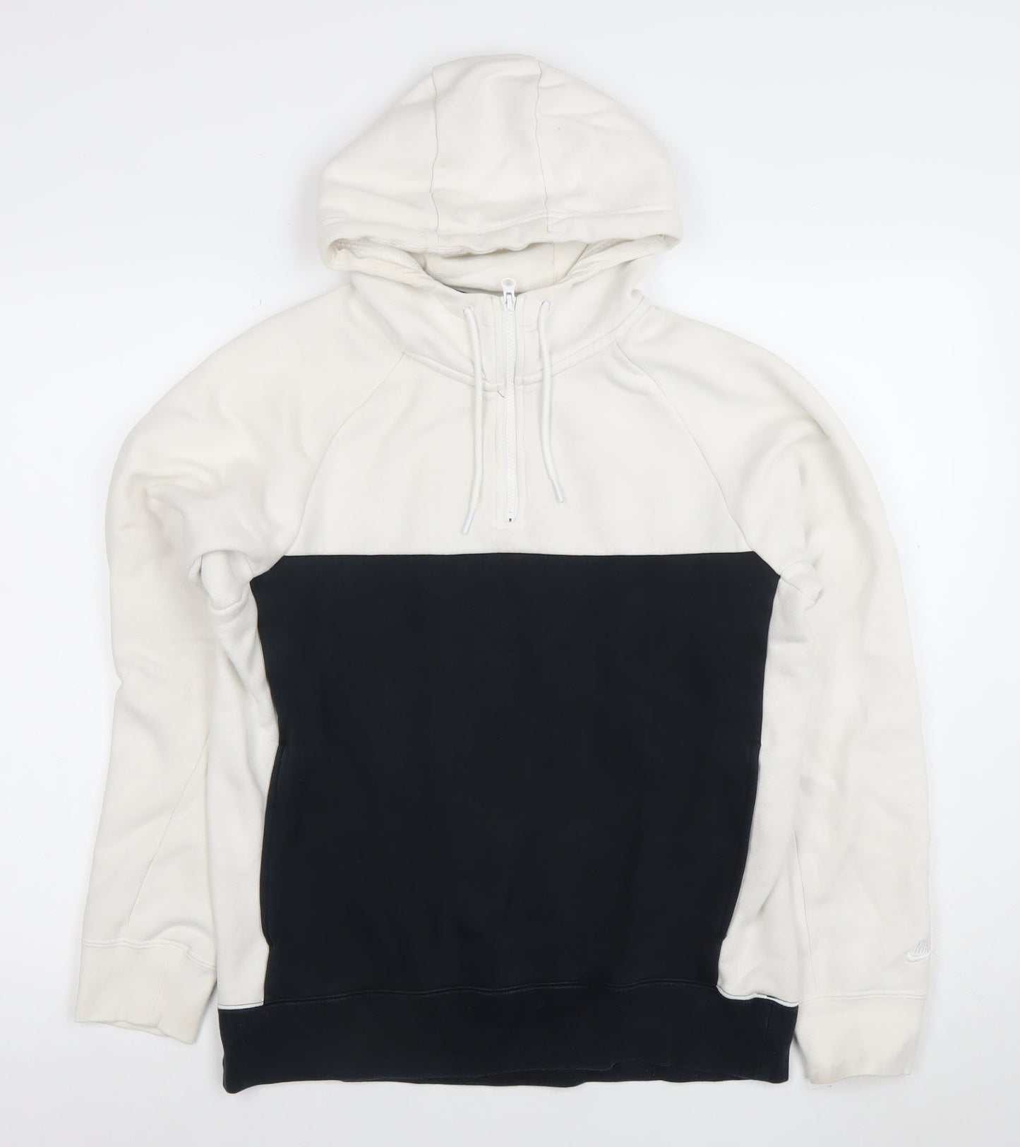 Mens UK Size S Nike White 1/2 Zip Hoodie