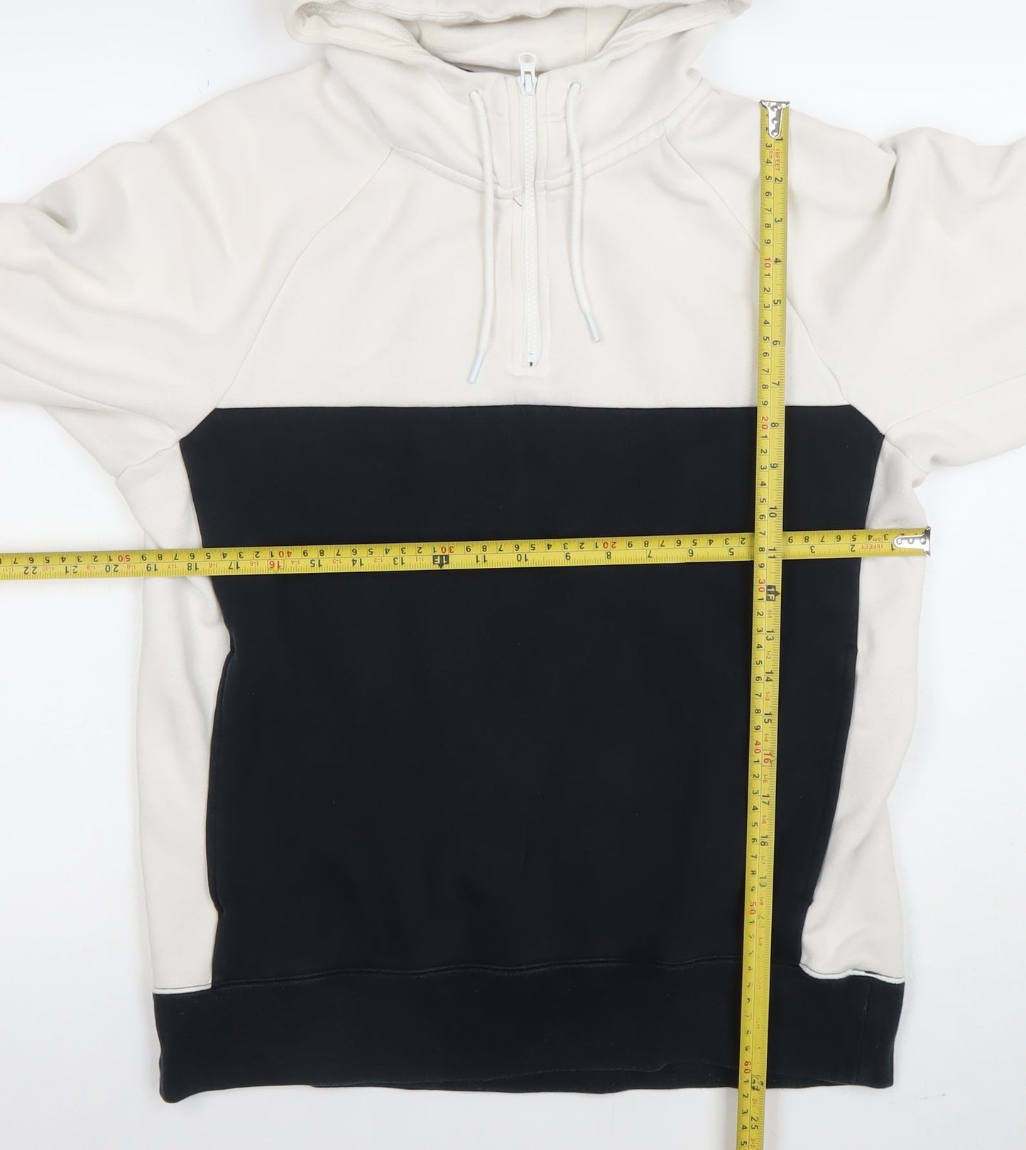 Mens UK Size S Nike White 1/2 Zip Hoodie