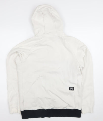 Mens UK Size S Nike White 1/2 Zip Hoodie