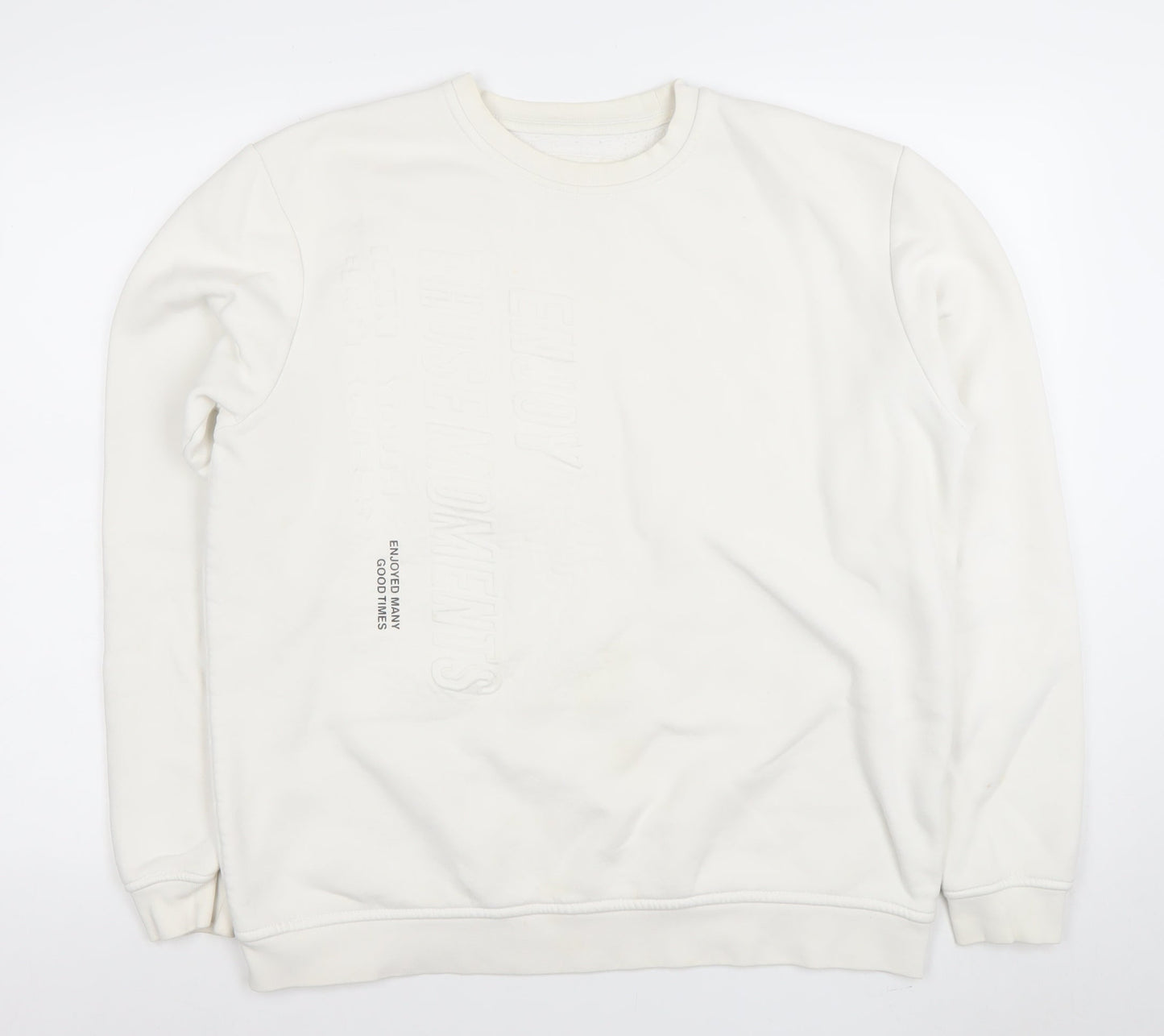 Womens UK Size L Pull & Bear Ivory Pullover Sweatshirt