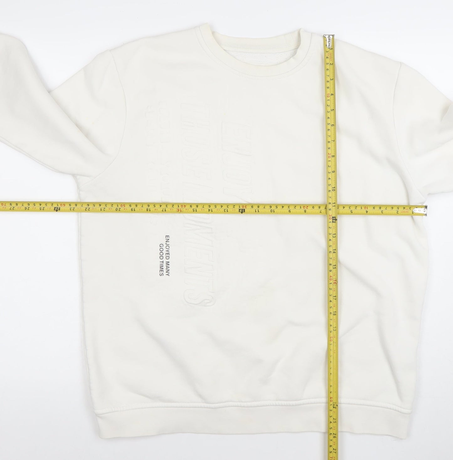 Womens UK Size L Pull & Bear Ivory Pullover Sweatshirt