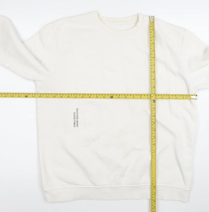 Womens UK Size L Pull & Bear Ivory Pullover Sweatshirt