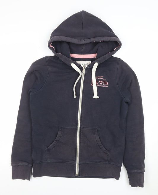 Womens UK Size 10 Jack Wills Blue Full Zip Hoodie