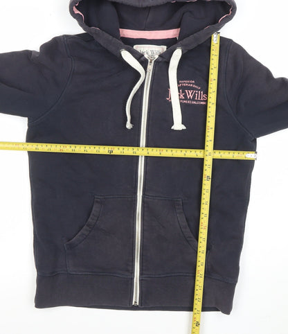 Womens UK Size 10 Jack Wills Blue Full Zip Hoodie