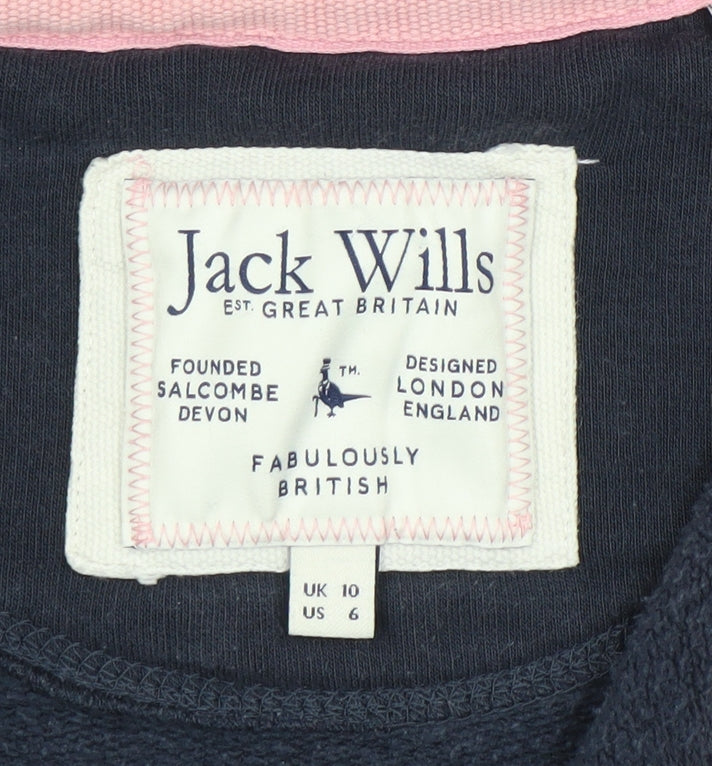 Womens UK Size 10 Jack Wills Blue Full Zip Hoodie