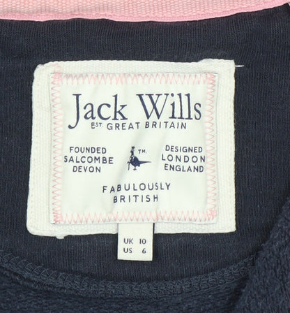 Womens UK Size 10 Jack Wills Blue Full Zip Hoodie