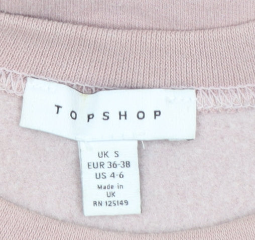 Womens UK Size S Topshop Pink Pullover Sweatshirt