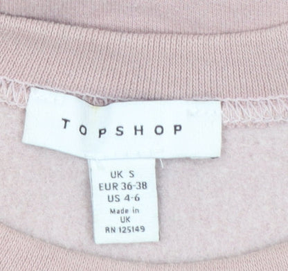 Womens UK Size S Topshop Pink Pullover Sweatshirt