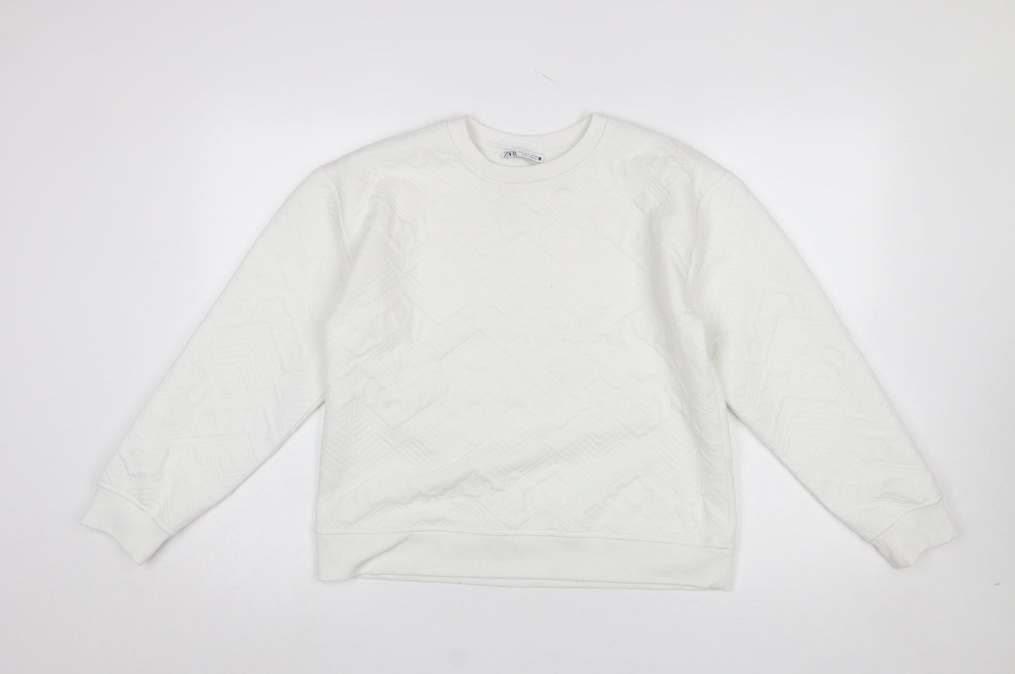 Womens UK Size S Zara White Pullover Sweatshirt