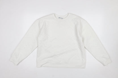 Womens UK Size S Zara White Pullover Sweatshirt