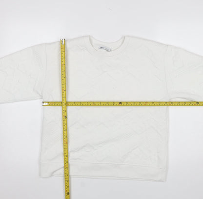 Womens UK Size S Zara White Pullover Sweatshirt