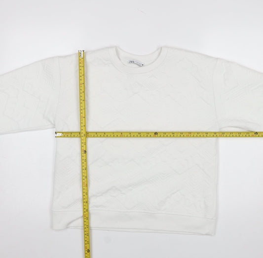Womens UK Size S Zara White Pullover Sweatshirt