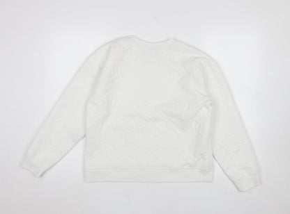 Womens UK Size S Zara White Pullover Sweatshirt