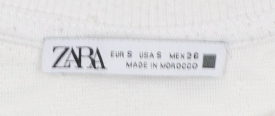 Womens UK Size S Zara White Pullover Sweatshirt