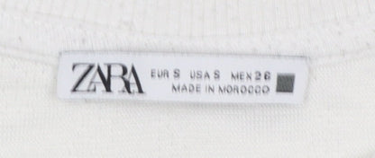Womens UK Size S Zara White Pullover Sweatshirt