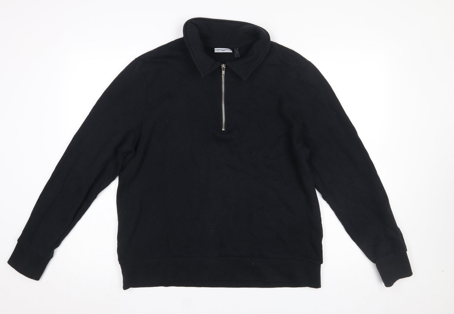 Mens UK Size L ASOS DESIGN Black Henley Sweatshirt