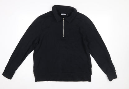 Mens UK Size L ASOS DESIGN Black Henley Sweatshirt