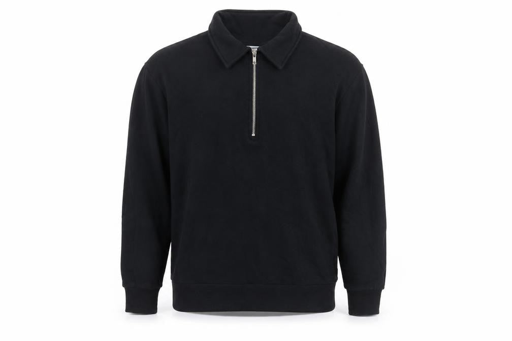 Mens UK Size L ASOS DESIGN Black Henley Sweatshirt