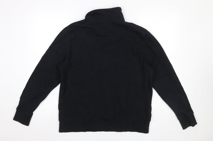 Mens UK Size L ASOS DESIGN Black Henley Sweatshirt