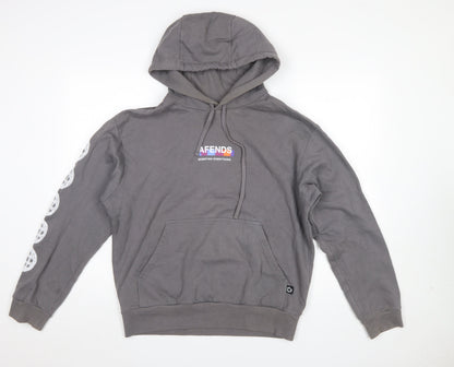 Mens UK Size XS Afends Grey Pullover Hoodie