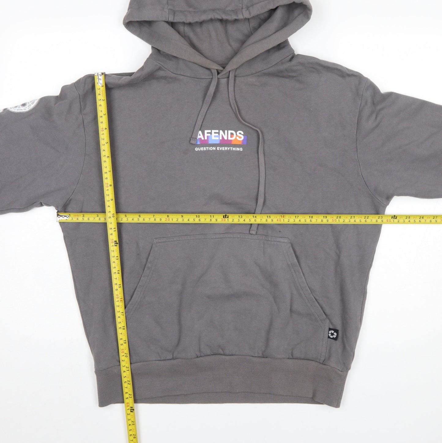 Mens UK Size XS Afends Grey Pullover Hoodie