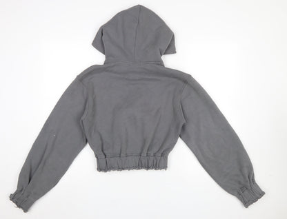 Womens UK Size XS Bad Society Club Grey Full Zip Hoodie