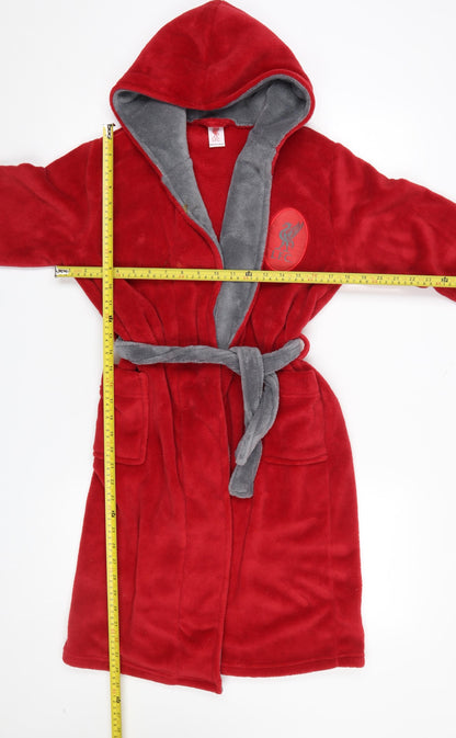 LFC Boys Red Fleece Hooded Robe 11-12 Years Belted Winter Nightwear