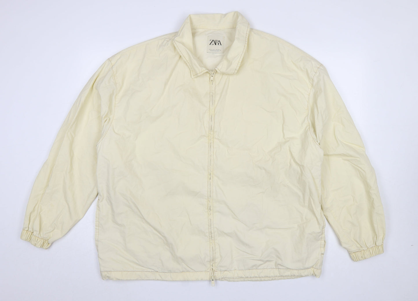 Mens UK Size L Zara Ivory Basic Jacket
