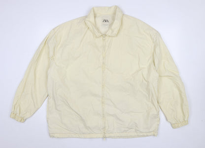 Mens UK Size L Zara Ivory Basic Jacket