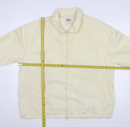 Mens UK Size L Zara Ivory Basic Jacket