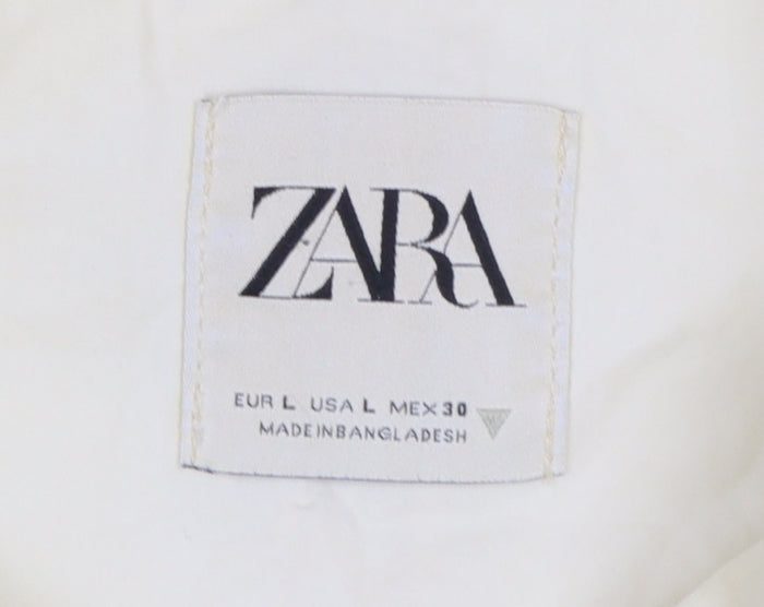 Mens UK Size L Zara Ivory Basic Jacket