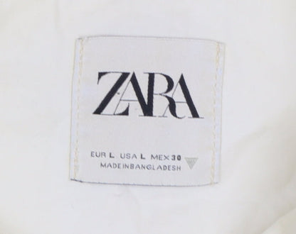 Mens UK Size L Zara Ivory Basic Jacket