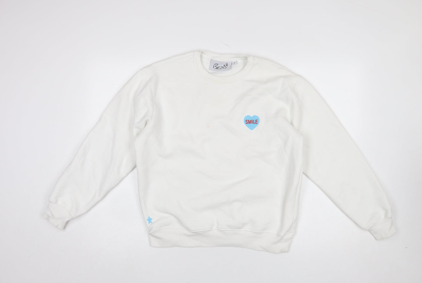 Womens UK Size M Bezo White Pullover Sweatshirt