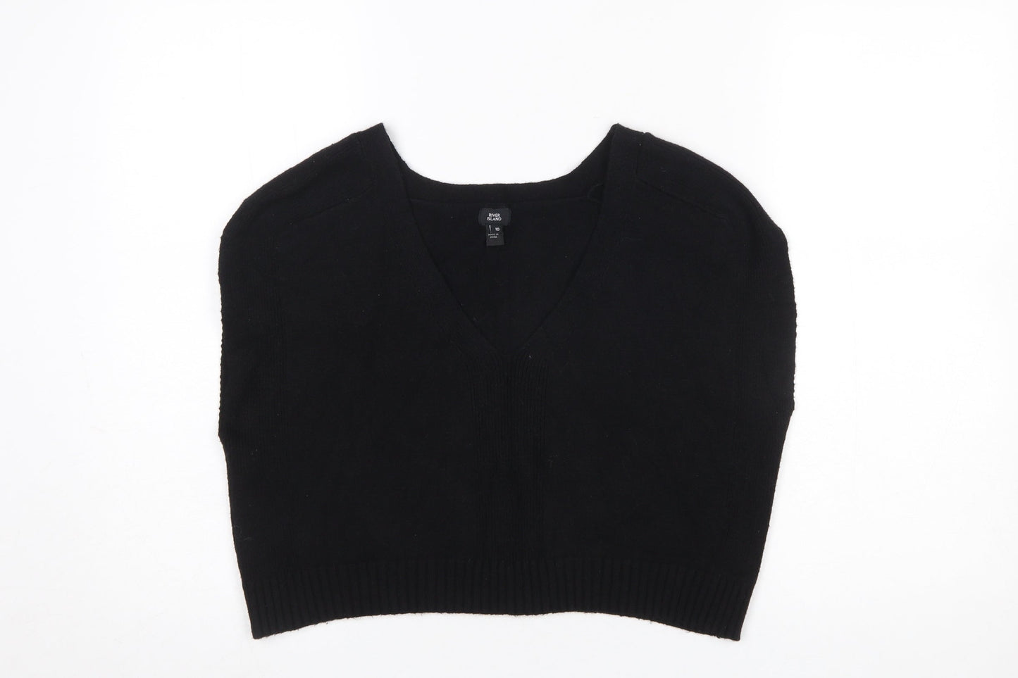 Womens UK Size 10 River Island Black Vest Jumper