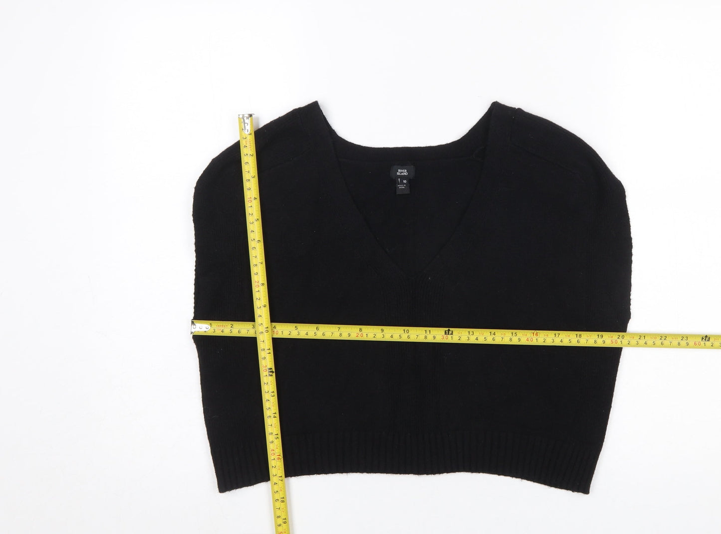 Womens UK Size 10 River Island Black Vest Jumper