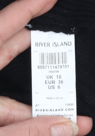 Womens UK Size 10 River Island Black Vest Jumper