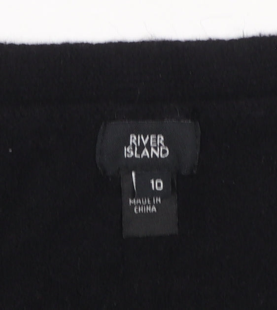 Womens UK Size 10 River Island Black Vest Jumper