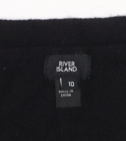 Womens UK Size 10 River Island Black Vest Jumper