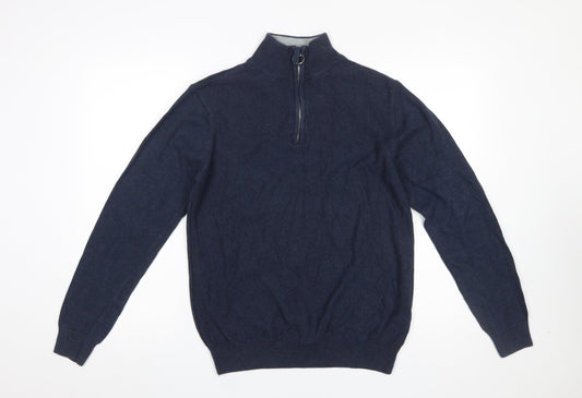Mens UK Size S Haworth Blue 1/2 Zip Jumper