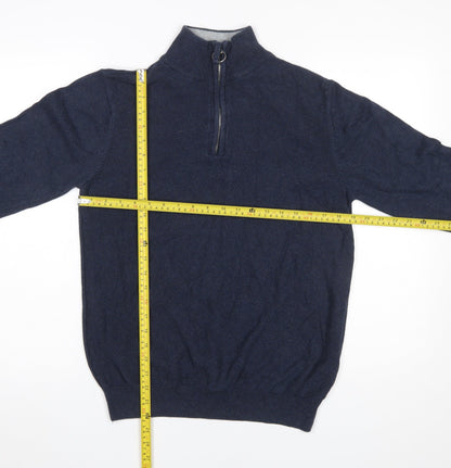 Mens UK Size S Haworth Blue 1/2 Zip Jumper