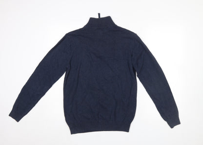Mens UK Size S Haworth Blue 1/2 Zip Jumper
