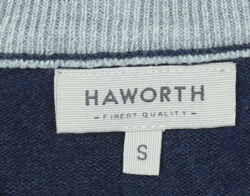 Mens UK Size S Haworth Blue 1/2 Zip Jumper