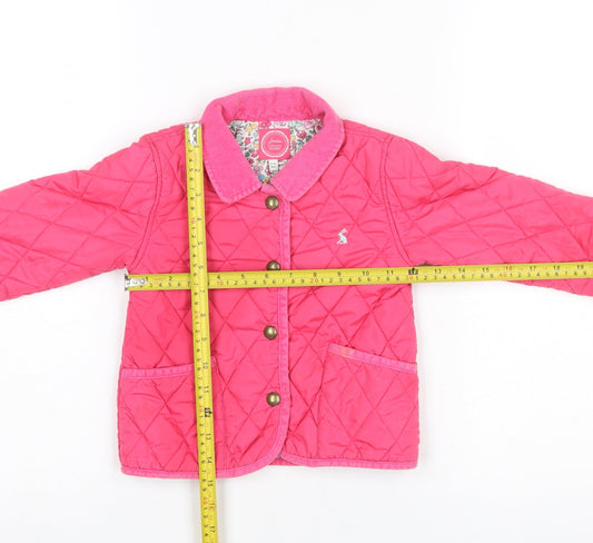 Girls UK Size 2-3 Years Joules Pink Quilted Coat
