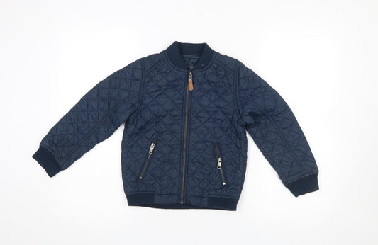 Boys UK Size 6-7 Years H&M Blue Bomber Jacket