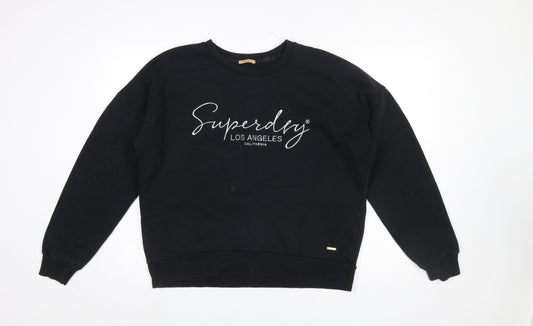 Womens UK Size 16 Superdry Black Pullover Sweatshirt