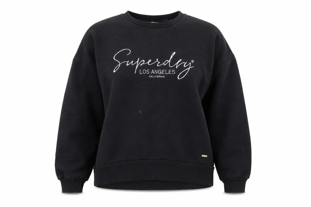 Womens UK Size 16 Superdry Black Pullover Sweatshirt