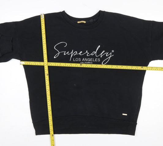 Womens UK Size 16 Superdry Black Pullover Sweatshirt